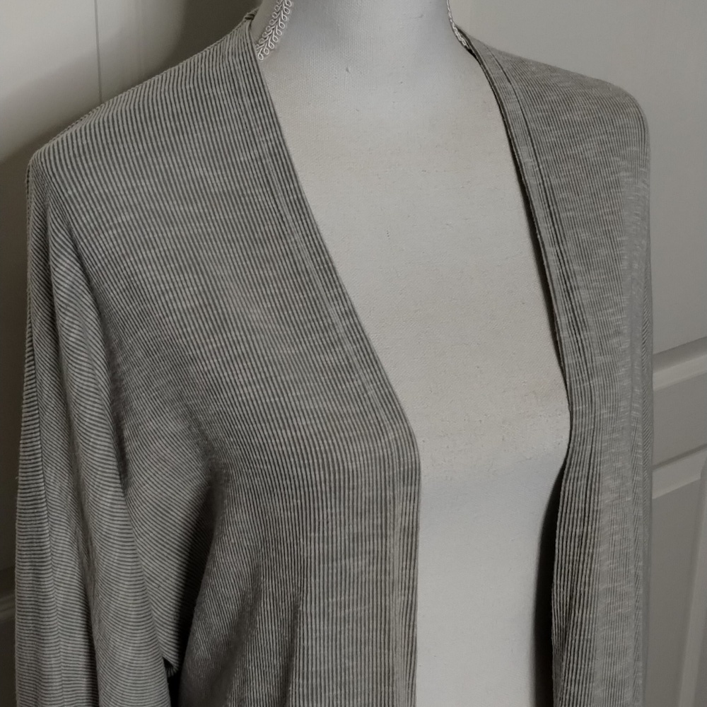 Donni open cardigan OSFA taupe beige ribbed lightweight with pockets Donni - Picture 3 of 11